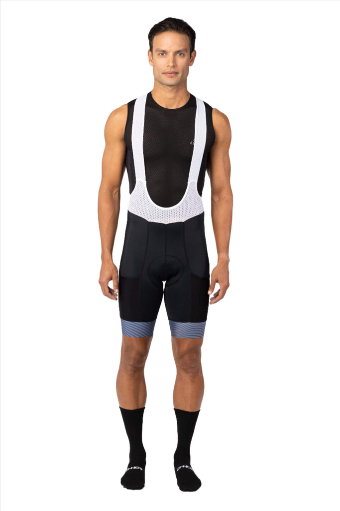 Men's Pocket Windy Expert Cycling Bib - men's black bib shorts - bike wear - mens black cycle bibs lightweigh for amateur cyclists with mesh straps
