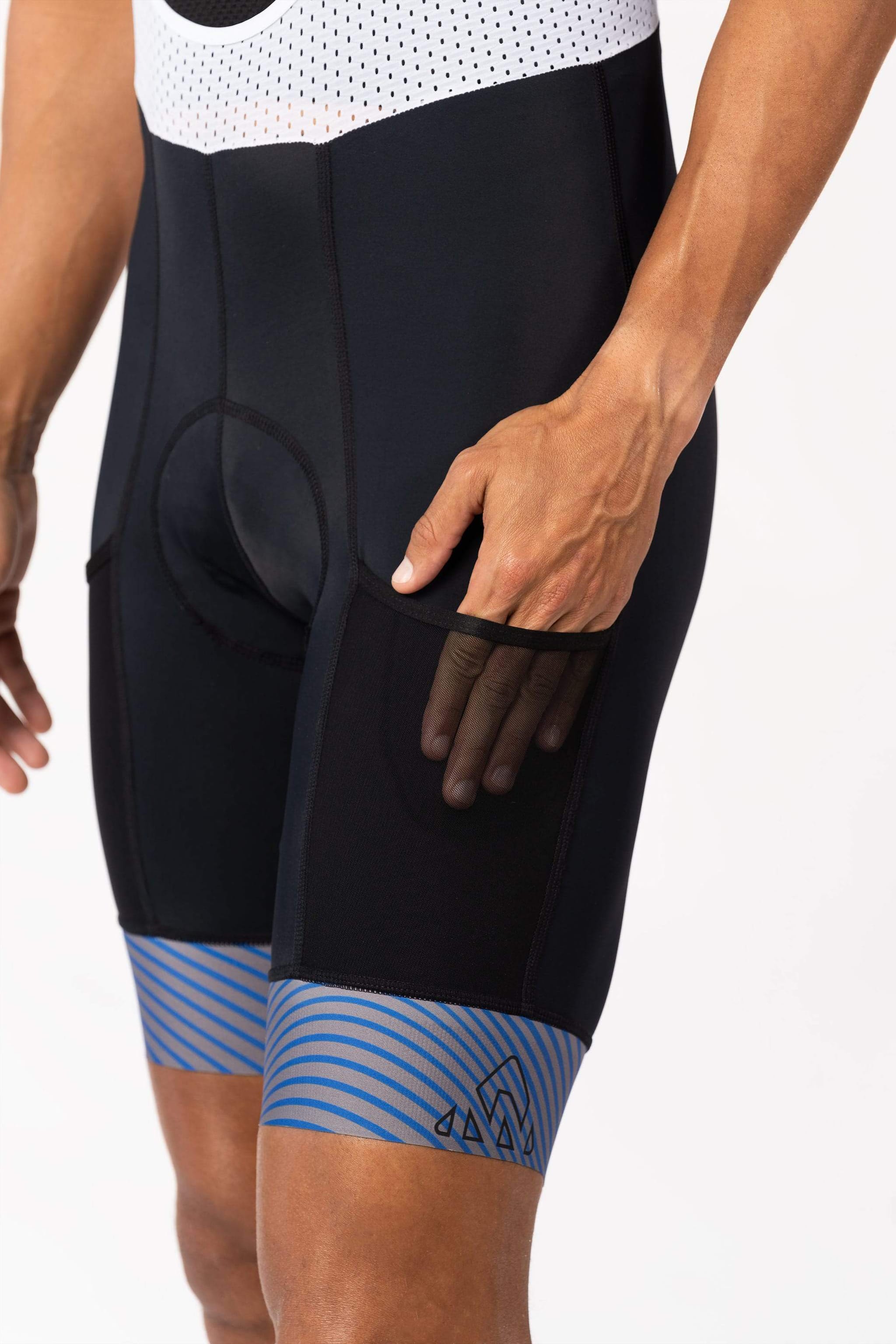 clothes bikers wear - men's black cycle bibs with chamois for professional rider for long rides