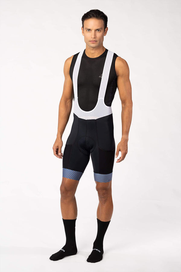   cycling clothes - men's black cycling bibs padded for amateur rider for long distances