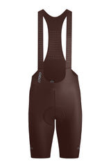 Men's Seamless Cycling Bib Shorts in Brown - Front View, Trail Ready, High Elasticity