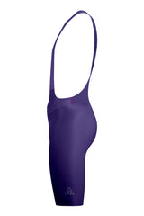 men's purple cargo bib shorts lightweigh for professional cyclists with mesh straps