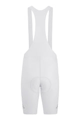 mens white cycling bibs comfortable for professional biker with mesh straps