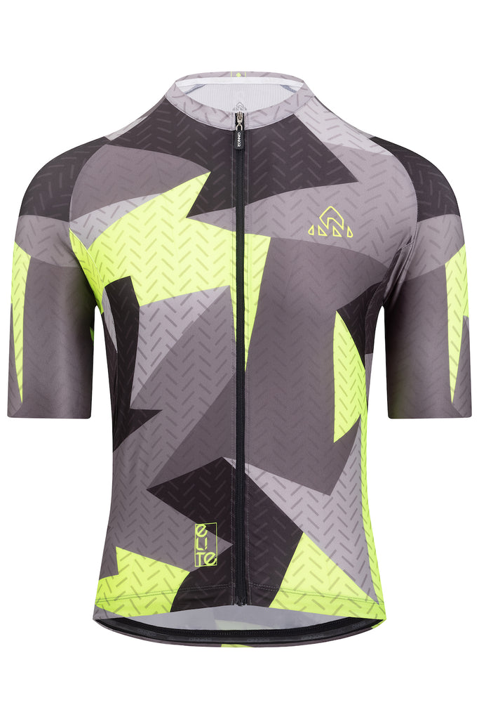 Men's Elite Cycling Jersey Short Sleeve - Black / Grey / Yellow Neon - men's black / grey / yellow neon jerseys short sleeve - Men's Elite Cycling Jersey Short Sleeve - Black / Grey / Yellow Neon