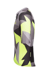 A short sleeve performance jersey for men. The jersey is designed to improve aerodynamics and has strategically placed mesh panels for breathability.