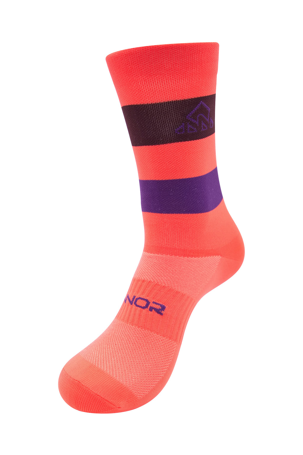 bicycle clothing - Unisex Orange / Purple Cycling Socks - cycling sock sizes