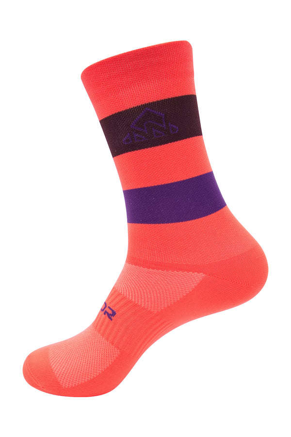  men's sport apparel store sock sale -  biking clothes - Unisex Orange / Purple Cycling Socks - cycling sock companies