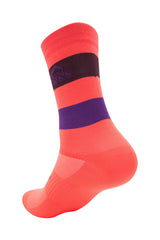 Unisex Orange / Purple Cycling Socks - lightweight cycling sock