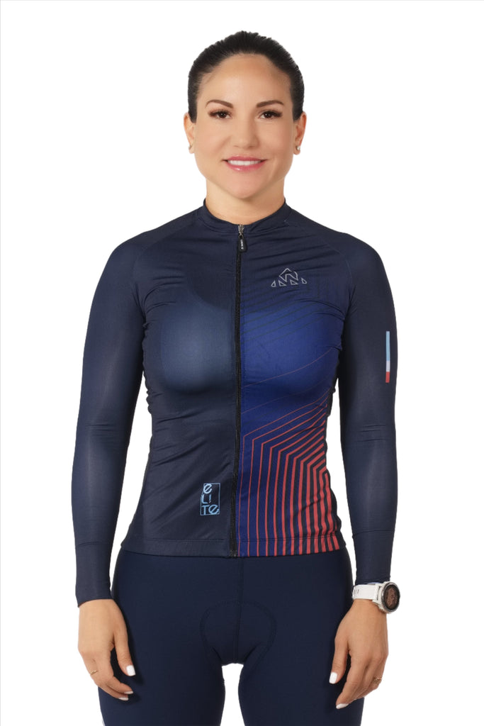 Women's Elite Jersey Long Sleeve - Blue - women's blue jerseys long sleeve - bicycle gear wear, women's classic cycling jersey
