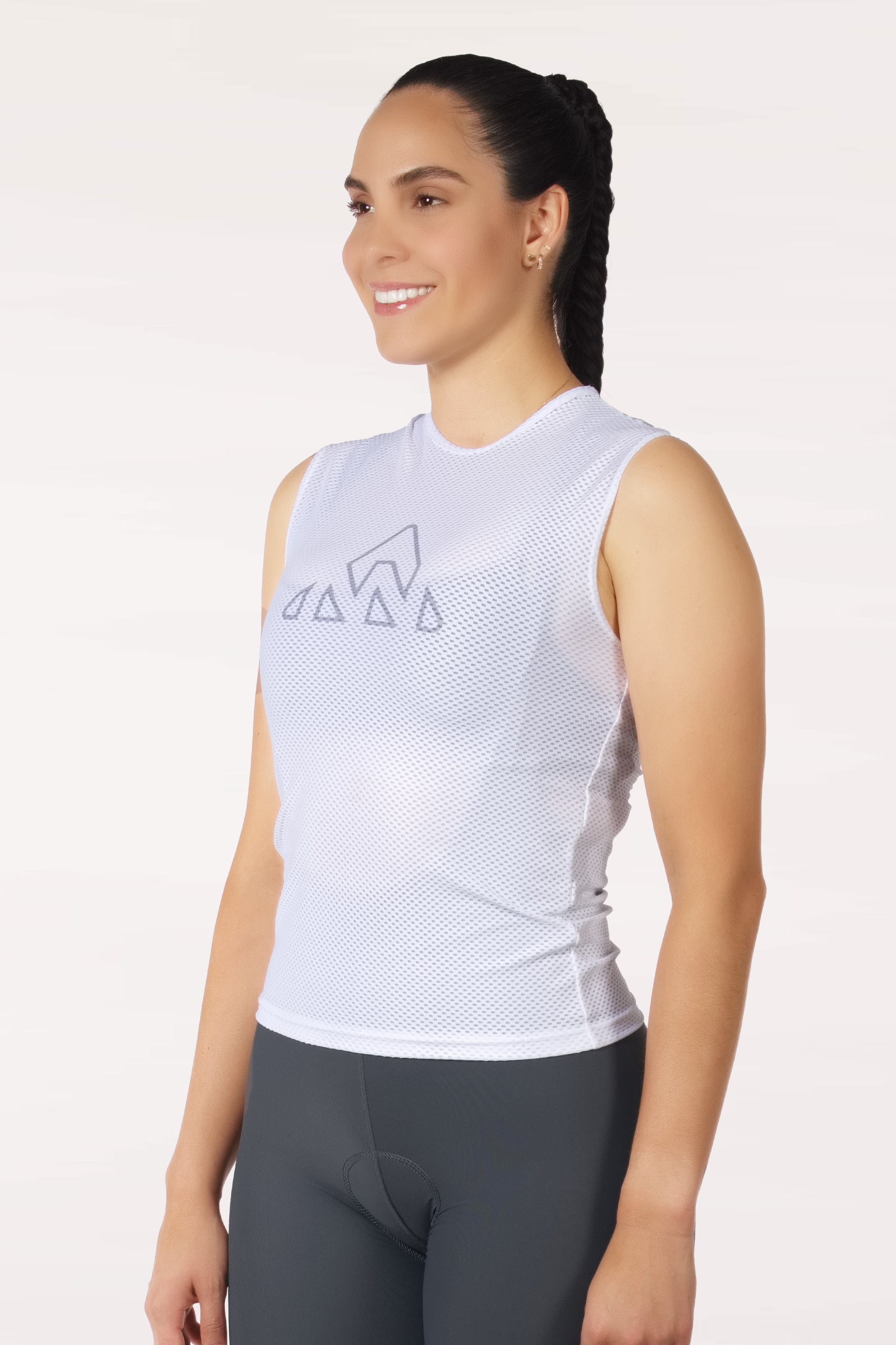 activewear biker, women's cycling base layer white
