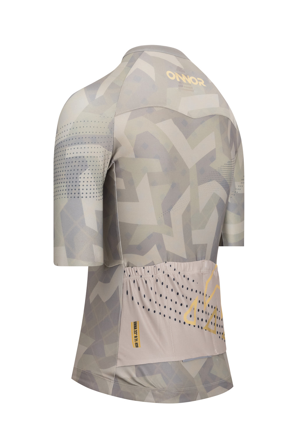 A short-sleeved attire for female cyclists, showcased in a cycling store. The attire features breathable fabric and ergonomic construction for optimum performance.