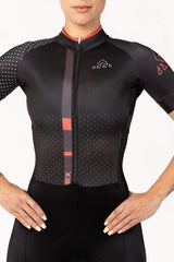 activewear biker - women's black cycling aerosuit short sleeve comfortable for professional cyclists for long rides