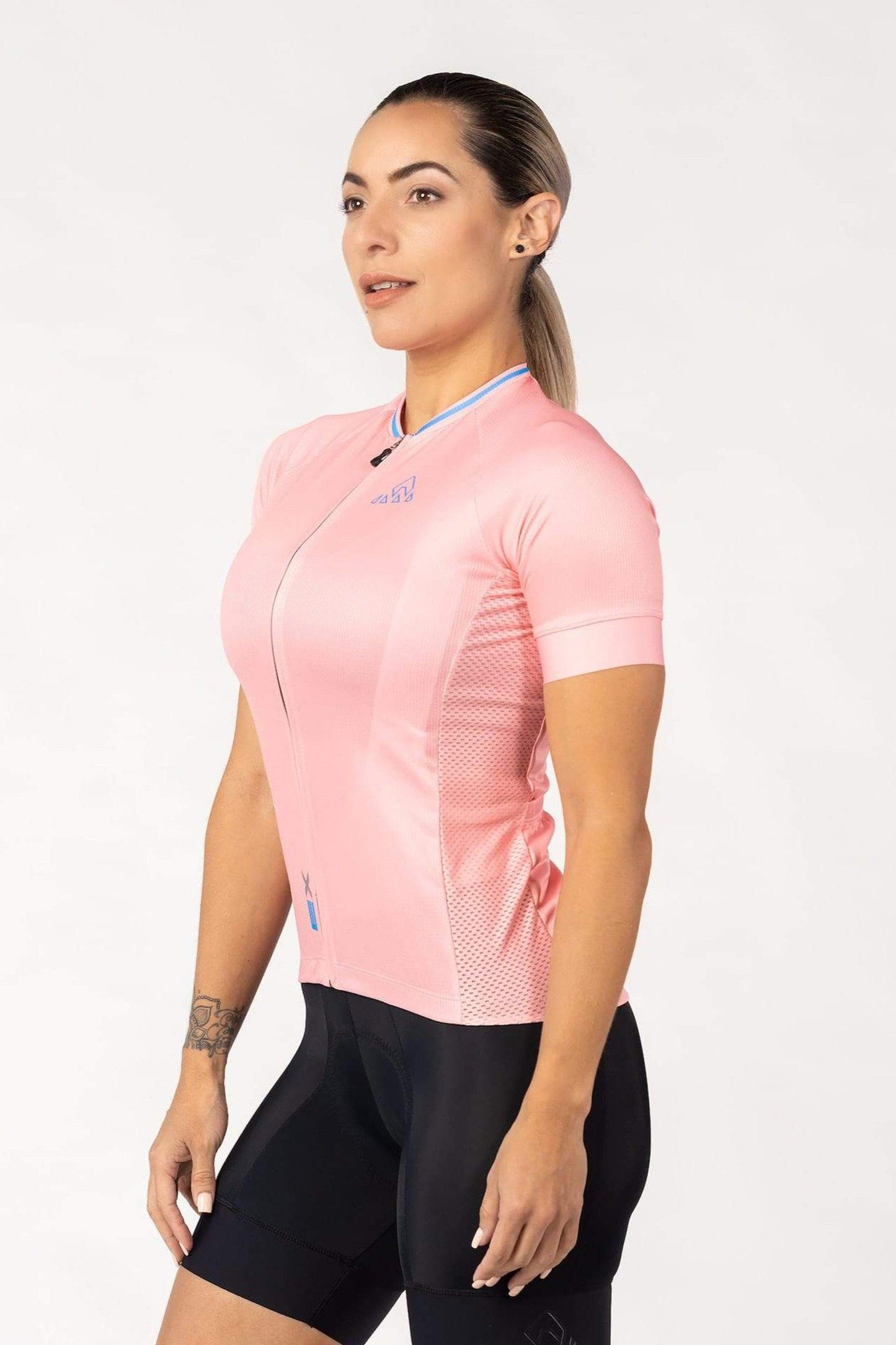 activewear biker, women's pink cycling jersey
