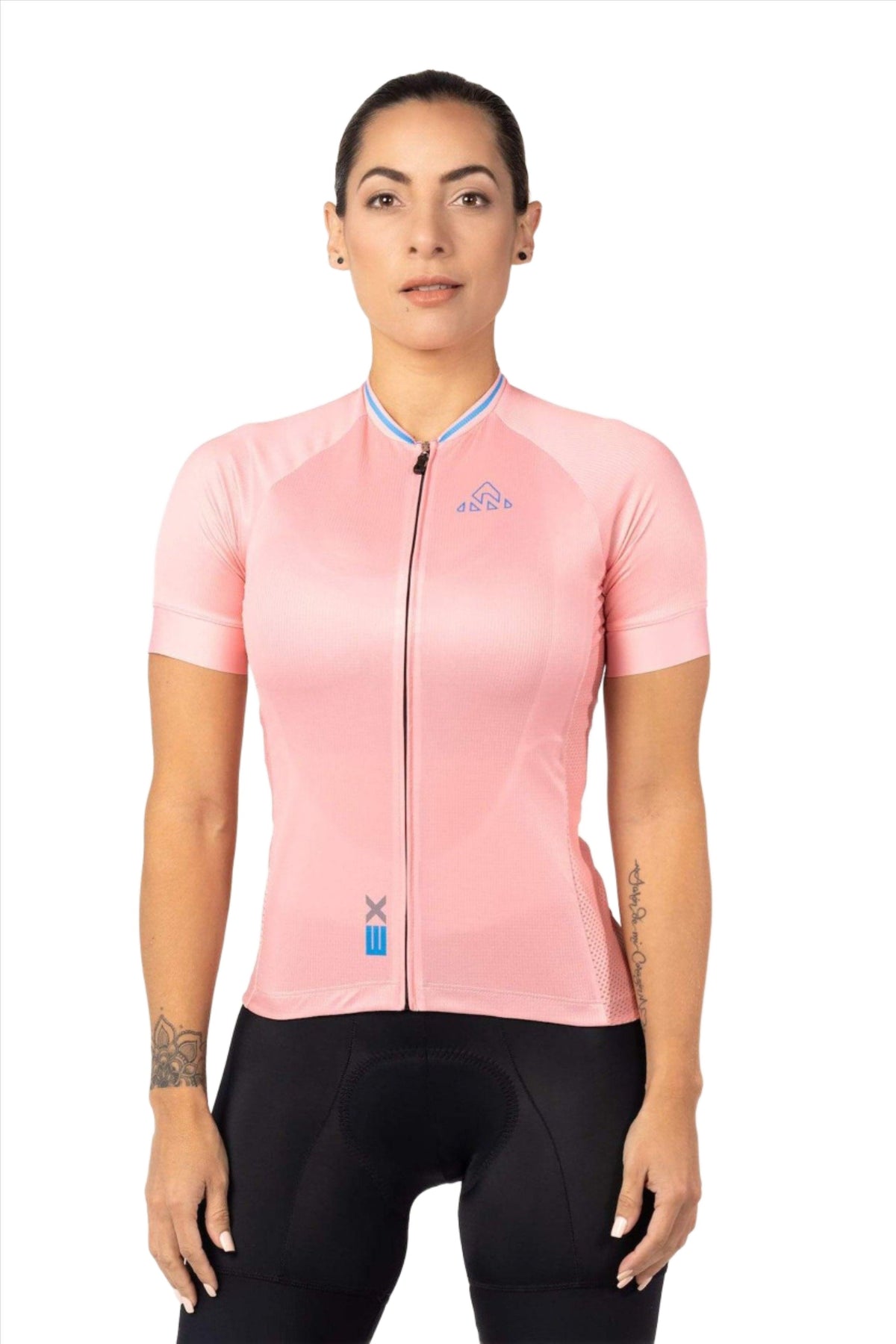 activewear biker, women's classic pink cycling jersey