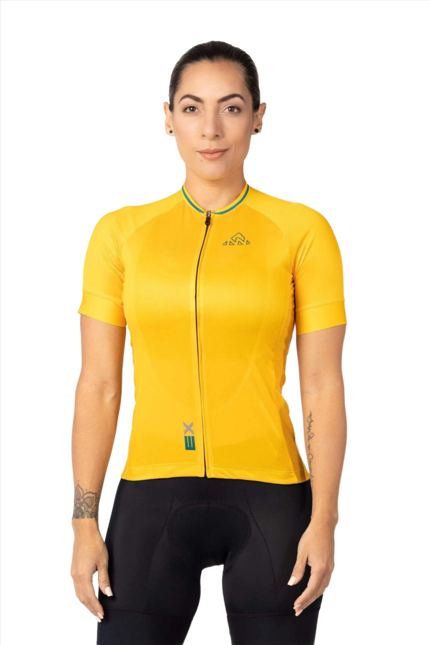 bicycle gear wear, women's classic yellow cycling jersey