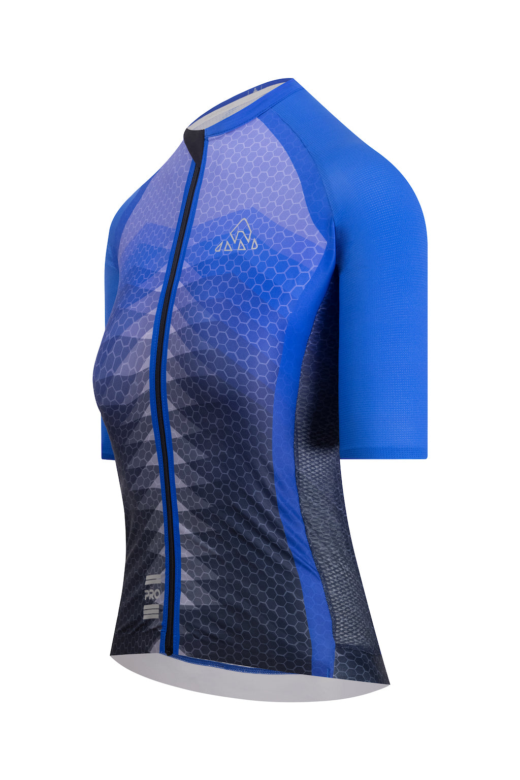 A ladies' cycling tee with short sleeves, worn by a woman on a scenic cycling route. The tee provides a casual yet sporty look for women who enjoy biking.