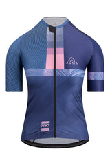 Women's Blue / Pink Pro Cycling Jersey Short Sleeve