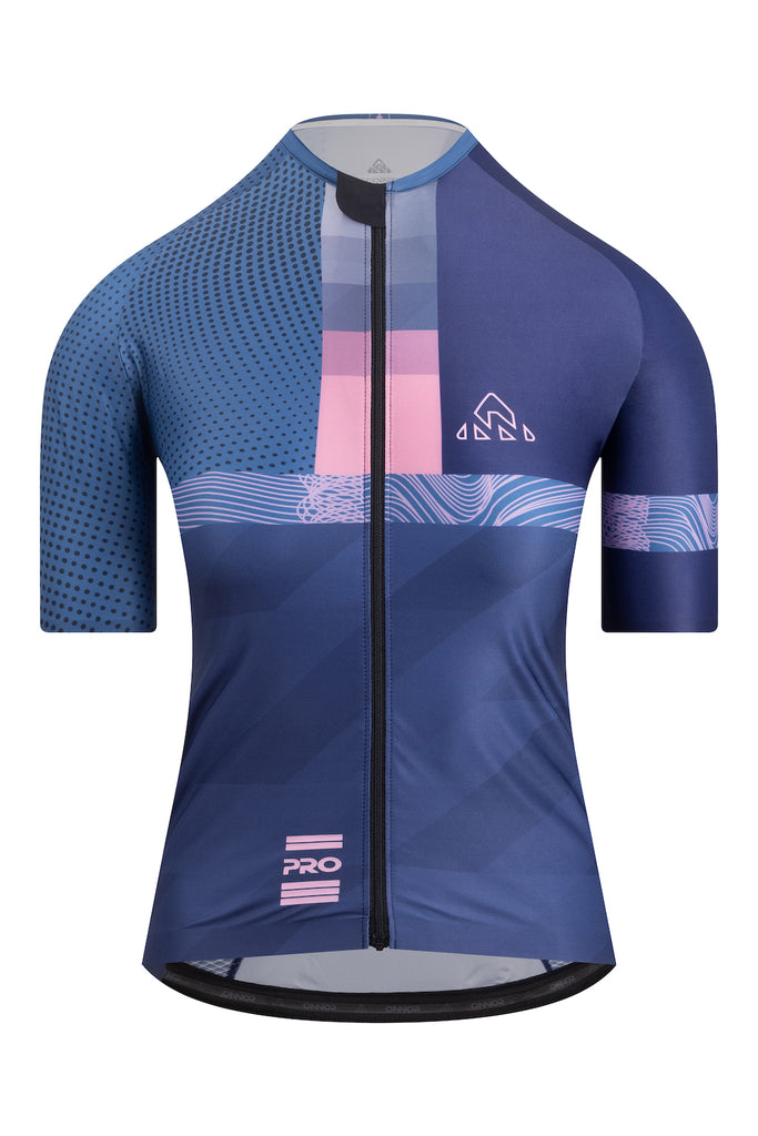 Women's Pro Cycling Jersey Short Sleeve - Blue / Pink - women's blue / pink jerseys short sleeve - Women's Blue / Pink Pro Cycling Jersey Short Sleeve