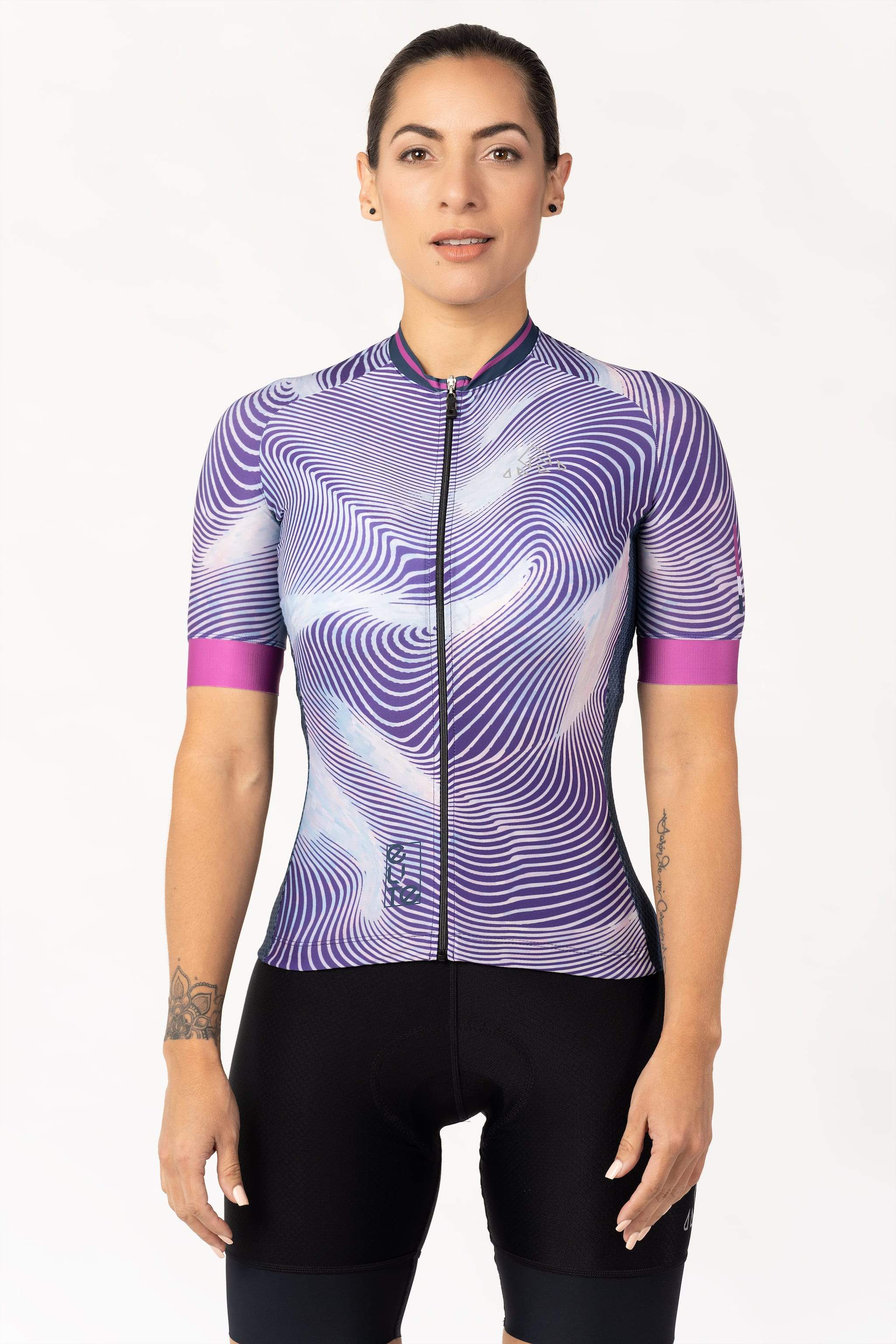 Women's Purple Cycling Jersey Short Sleeve