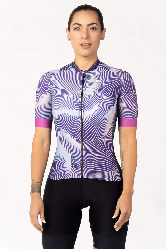 Women's Elite Cycling Jersey Short Sleeve - Purple - women's purple jerseys short sleeve - Women's Purple Cycling Jersey Short Sleeve