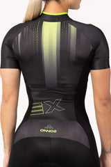 triathlon shop - womens black trisuit short sleeve comfortable for long rides