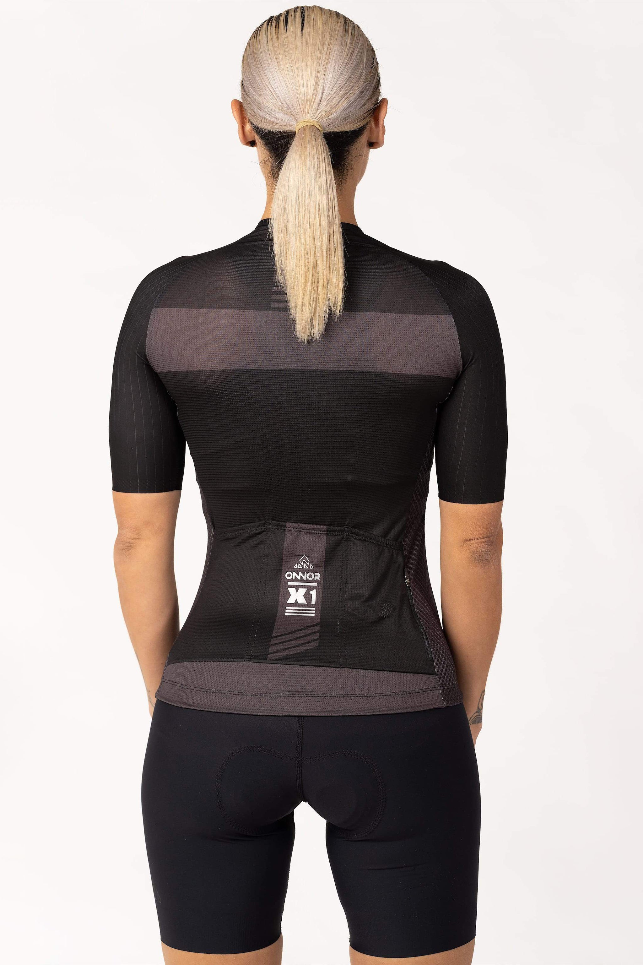 This ladies' cycling shirt is perfect for warm weather rides. The short-sleeved feminine bike jersey provides breathability and freedom of movement. Its sleek design and flattering fit make it an ideal choice for women cyclists.