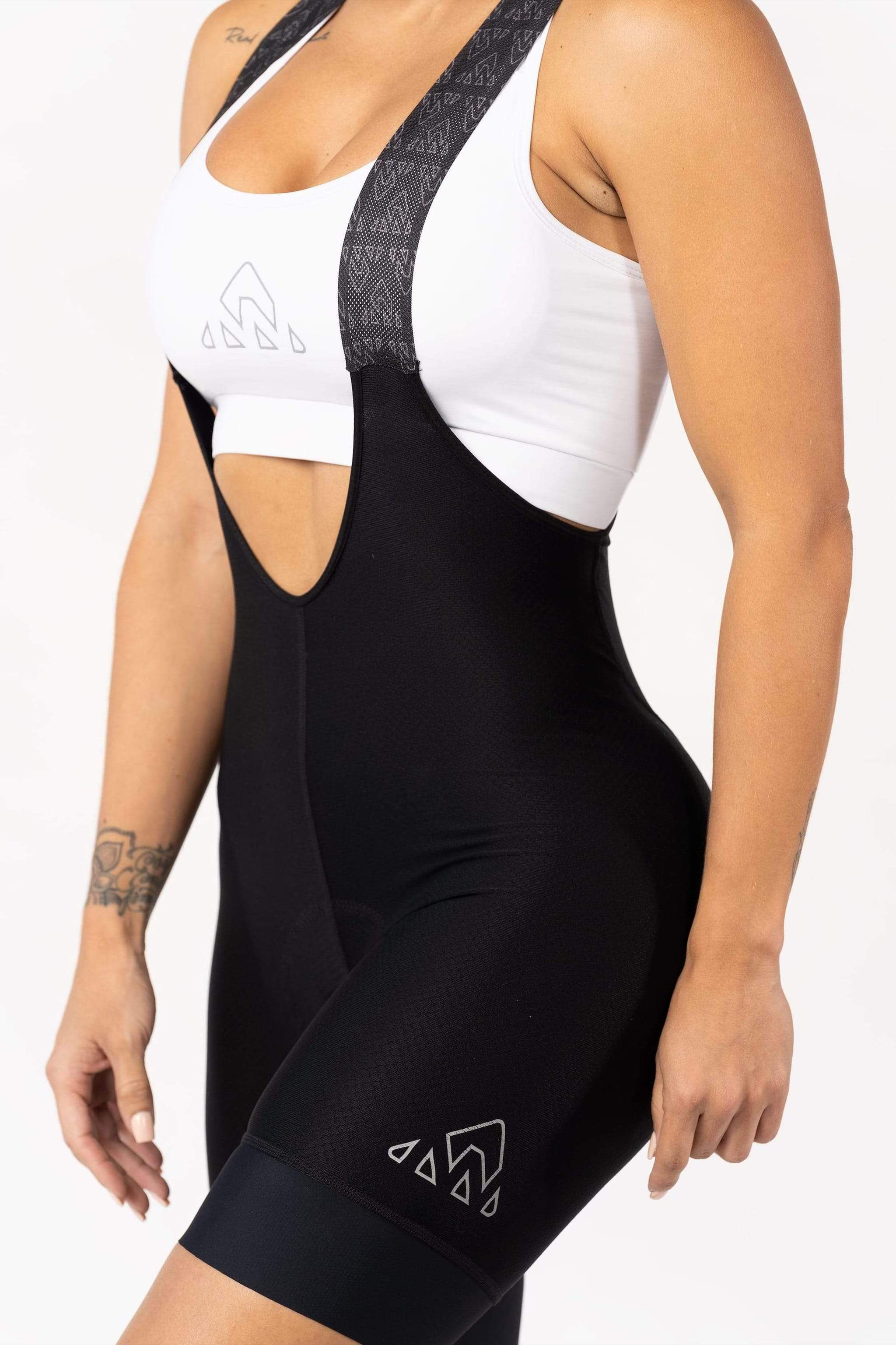 activewear bike - womens black cycling bib shorts comfortable for amateur biker for long distances