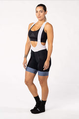 bicycle gear wear - women's black cycling bib shorts padded for amateur biker for long rides