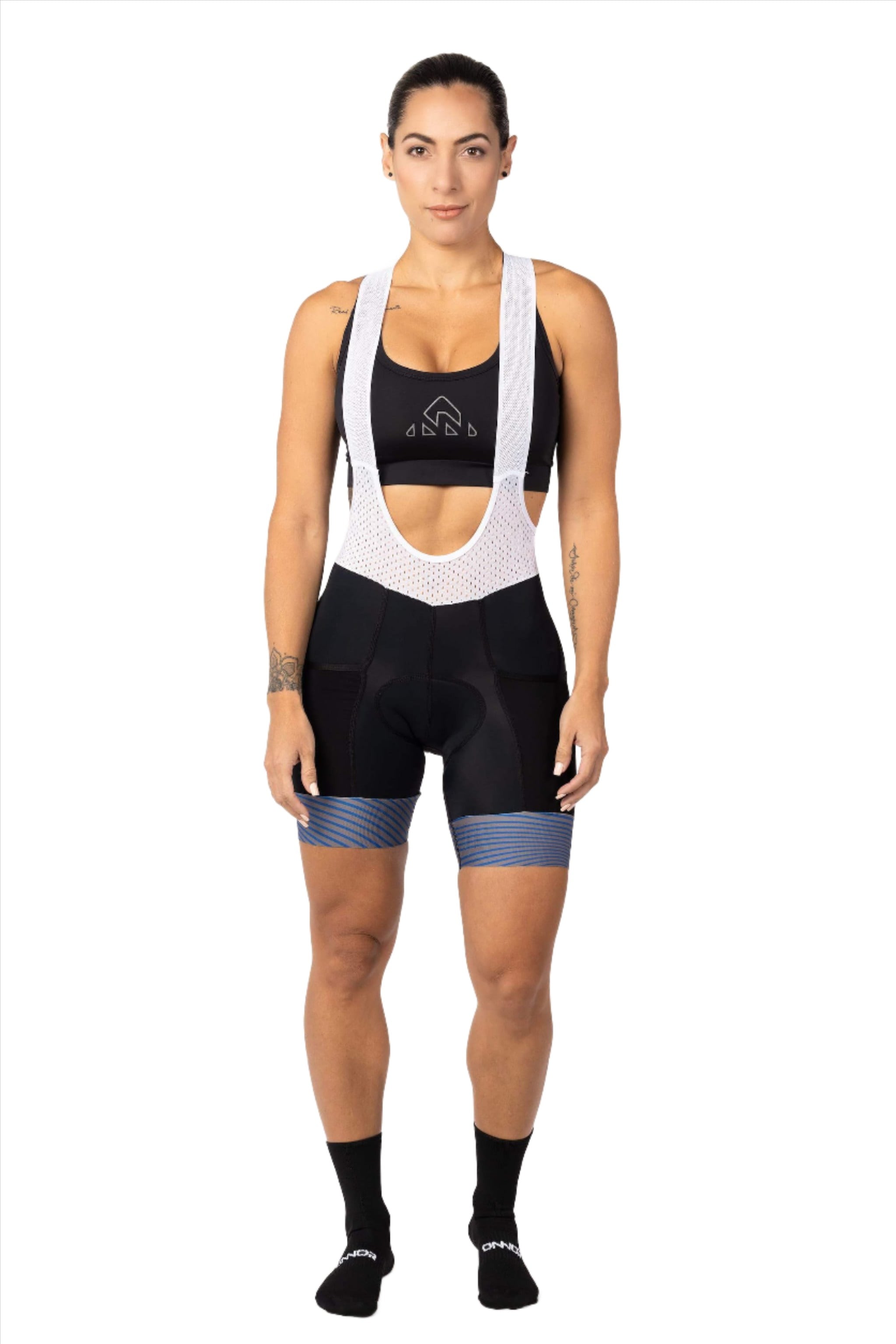 bicycle clothing - women's black cycling bib shorts comfortable for amateur biker with mesh straps