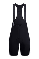 Women's Seamless Cycling Bib Shorts in Black - Front View, Comfort Fit, Durable Material