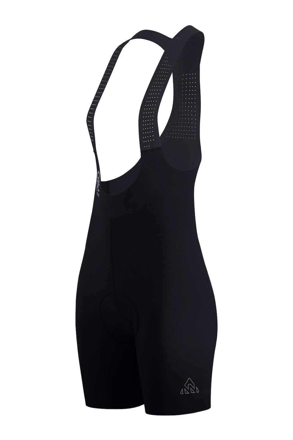 bicycle gear wear - women's black cycling bib shorts padded for amateur cyclists with mesh straps