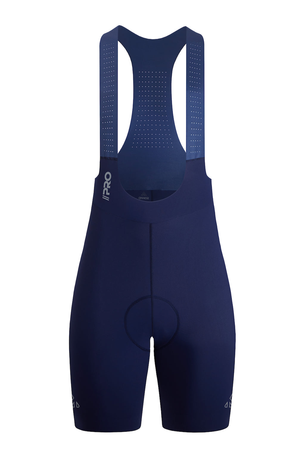 Women's Seamless Cycling Bib Shorts in navy blue - Front View, Stylish, Moisture-Wicking