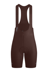 Women's Seamless Cycling Bib Shorts in Brown - Front View, Earth Tone, Thermal Regulation