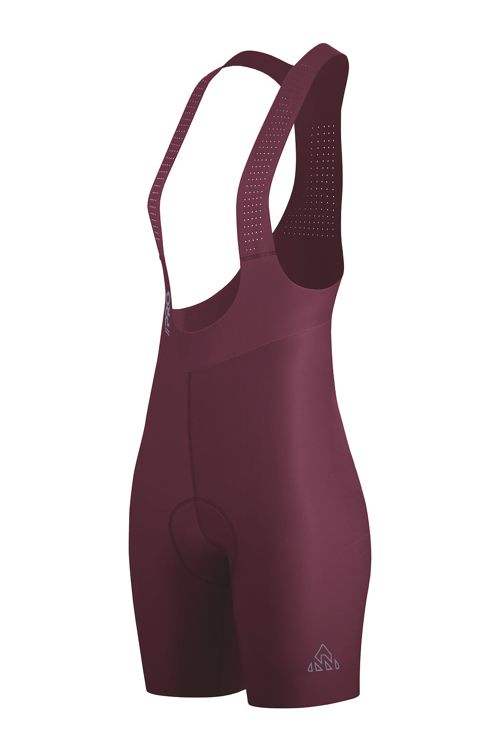 bike athletic wear - women's burgundy cargo bib shorts comfortable for amateur rider with mesh straps