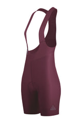 bike athletic wear - women's burgundy cargo bib shorts comfortable for amateur rider with mesh straps