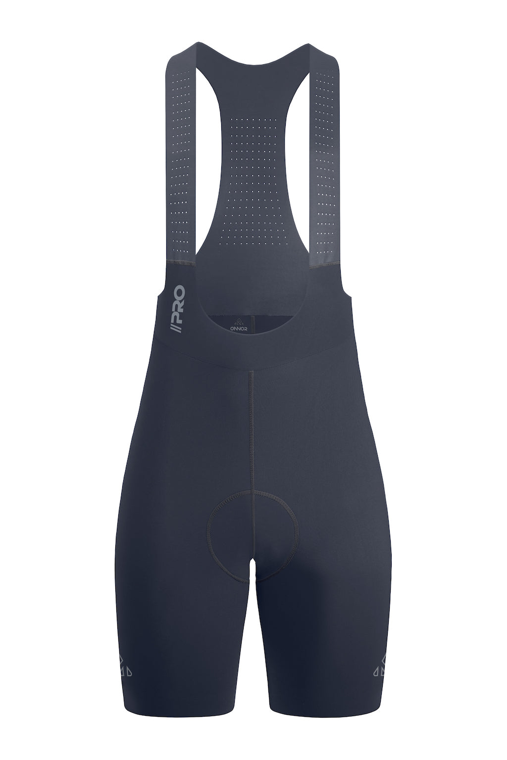 Women's Seamless Cycling Bib Shorts in Gray - Front View, Ergonomic Fit, Enhanced Ventilation
