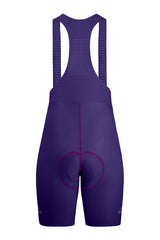 women's purple cycling bib shorts padded for amateur rider for long rides