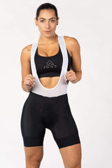 bike gear clothing - womens black cycling bibs with chamois for amateur cyclists for long rides