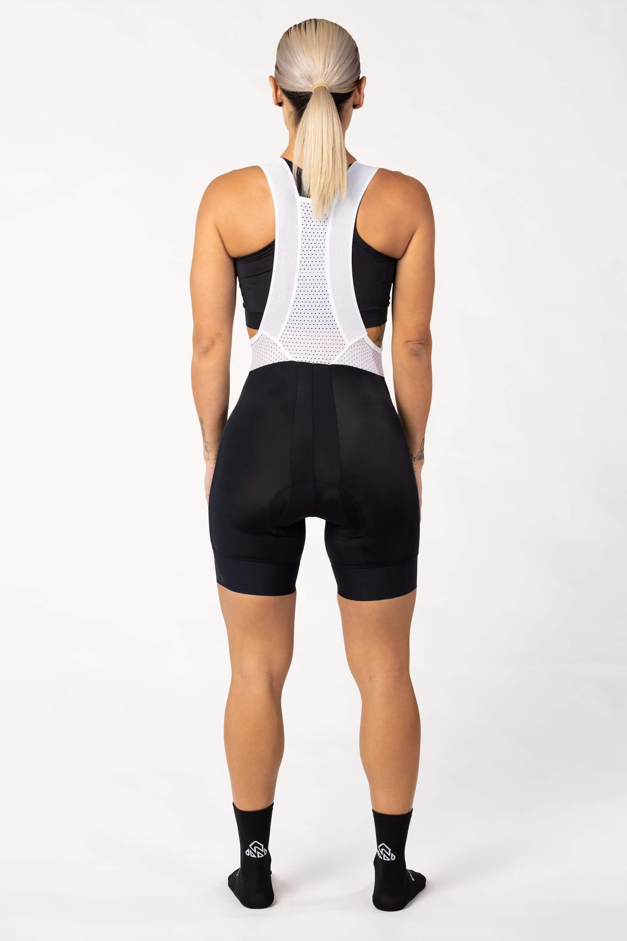 bike racing clothes - womens black cycling bib shorts padded for amateur rider for long rides