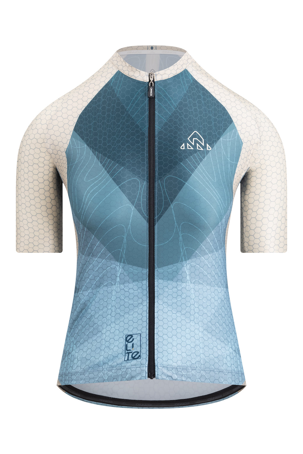 Women's Beige / Teal Cycling Jersey Short Sleeve