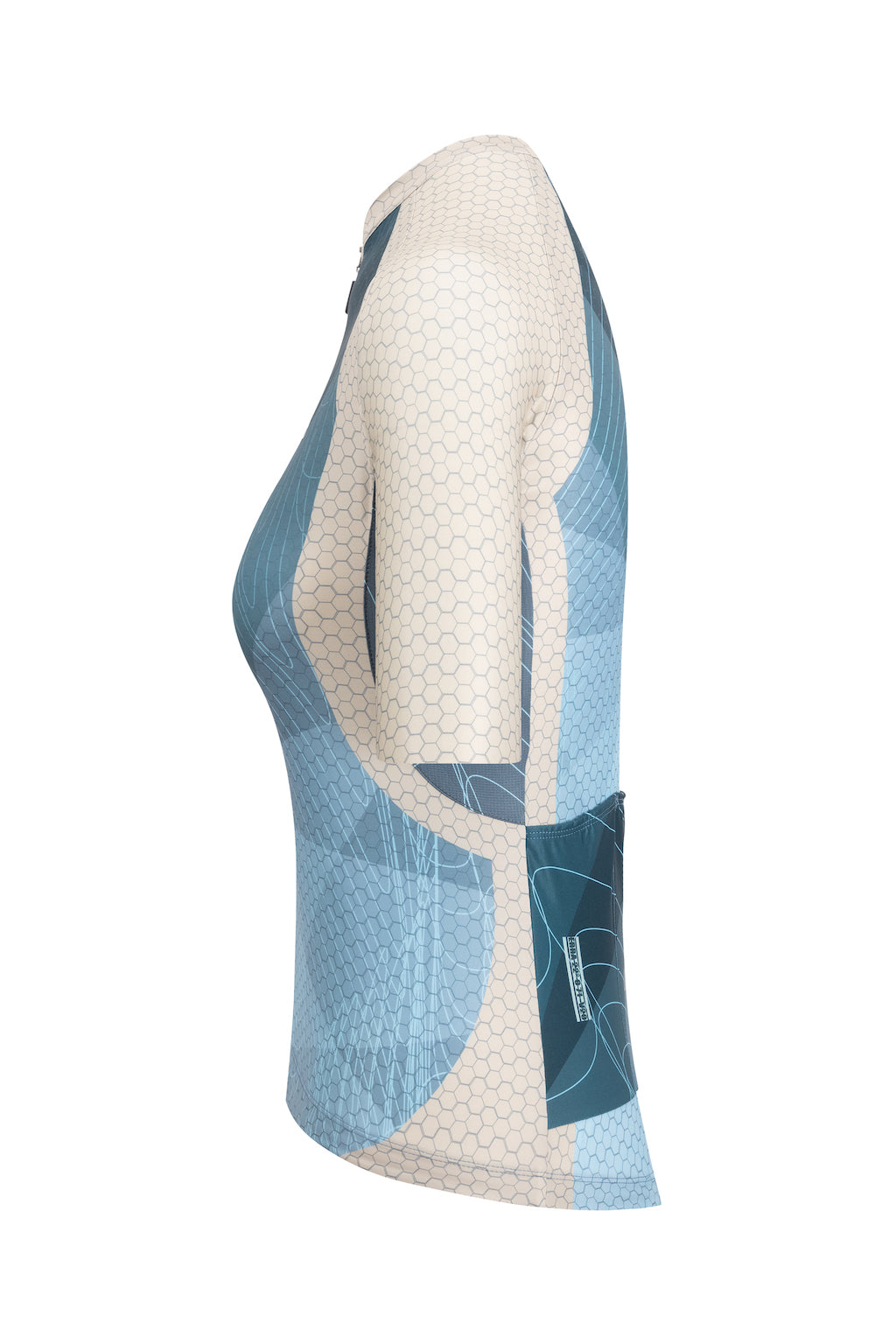 A stylish ladies' cycling jersey with short sleeves, designed to provide comfort and breathability during long rides.